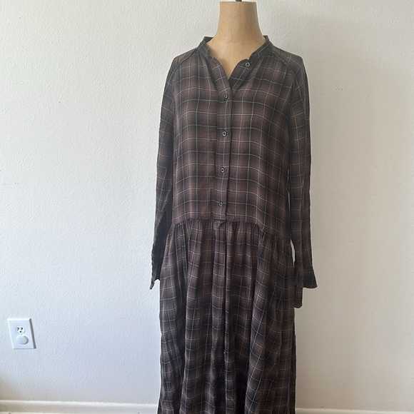 Isabel Marant 36 US brown cotton long sleeve dress 51” length, great condition - Picture 2 of 9